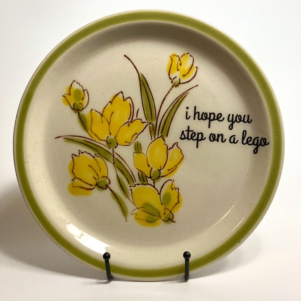 Sassy Decorative Plate, 'I hope you step on a lego'
